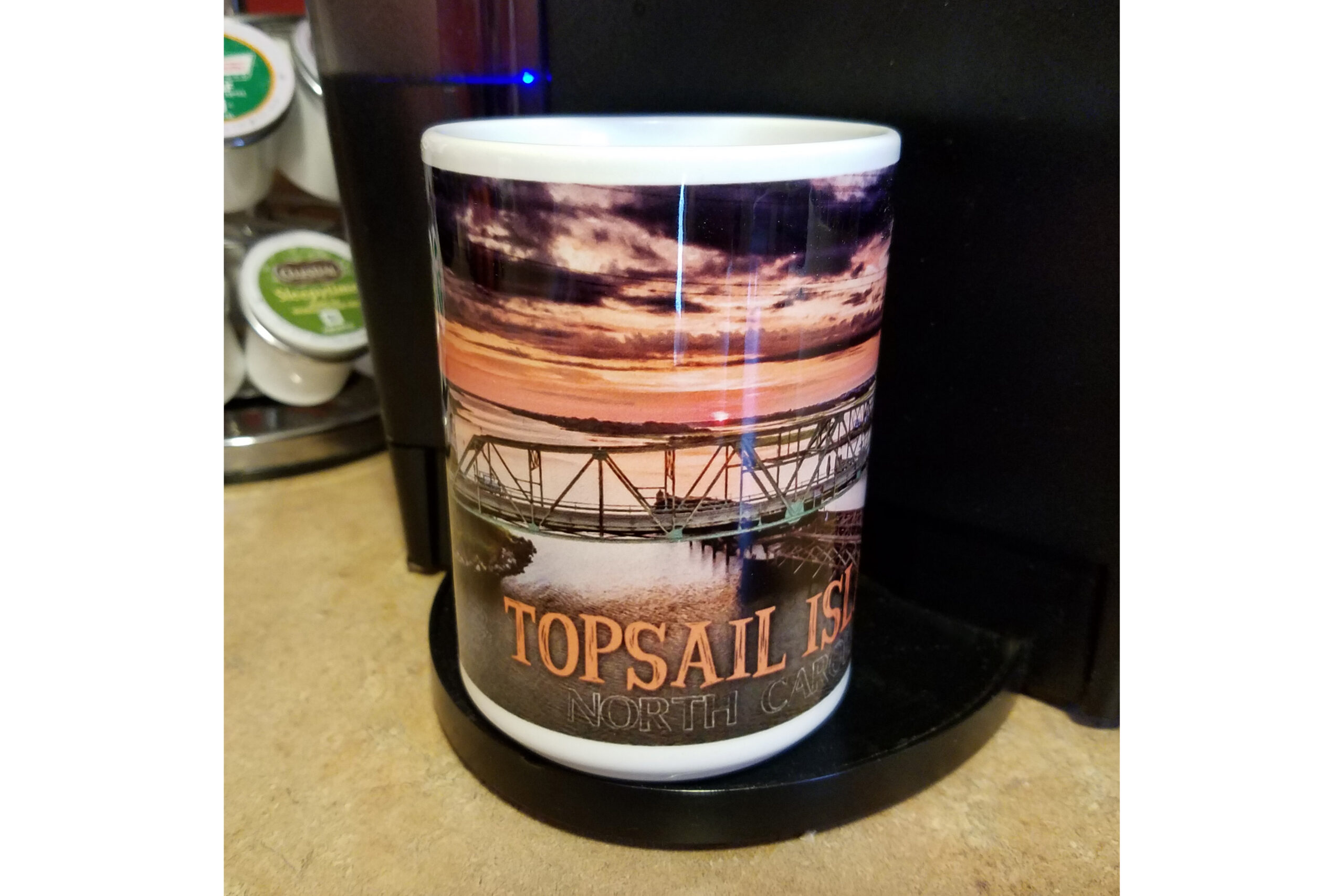 Mug: Surf City Swing Bridge Sunrise Purple Clouds - Image 2