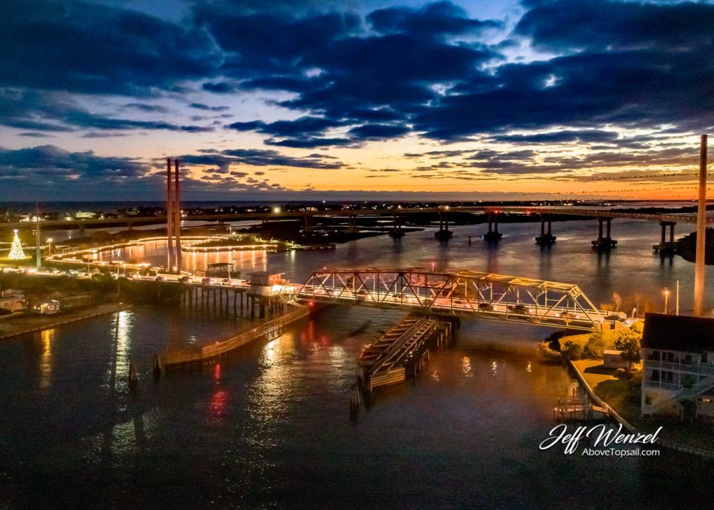 JW180 Surf City Bridges After Sunset Above Topsail