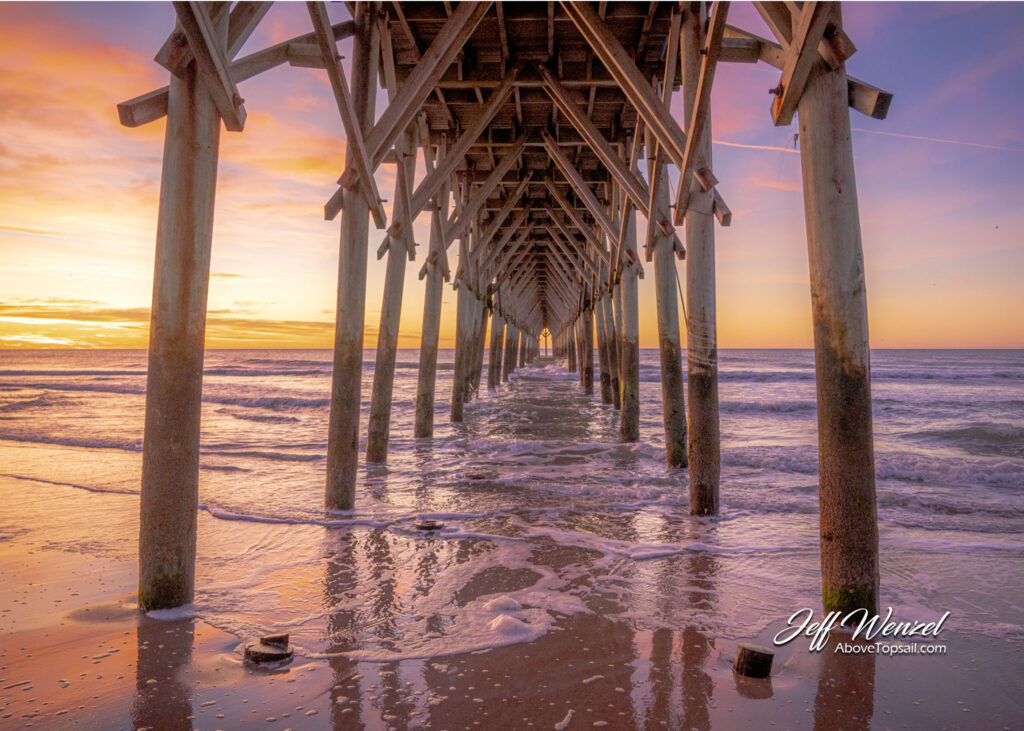 Topsail Island NC coastal wall art canvas print featuring Atlantic shoreline